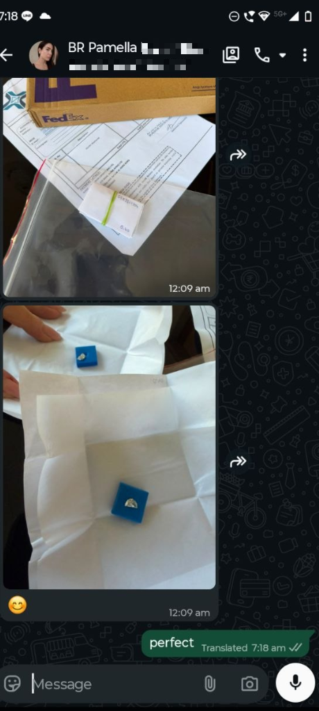 WhatsApp Delivery Proof - Diamond Unboxing