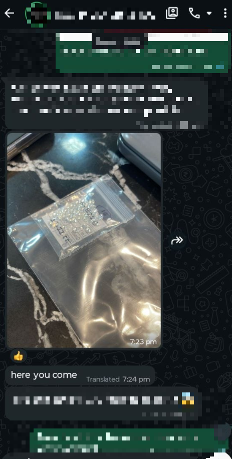 WhatsApp Delivery Proof - Calibrated Diamond Melee Parcel
